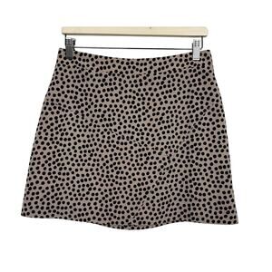 BCBGeneration Tan and Black Polka Dot Mini Skirt Size 8